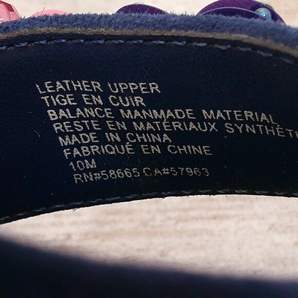 BP Navy Suede High Block Heels with Floral Embellishments Size 10 M - Picture 4 of 15